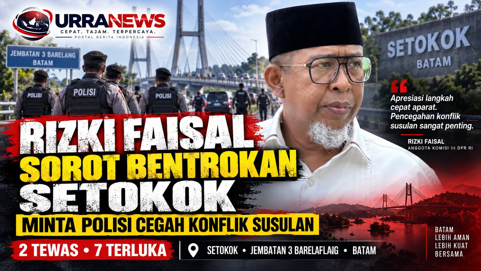 Rizki Faisal Apresiasi Langkah Cepat Polisi Kendalikan Situasi Pasca Bentrokan Setokok