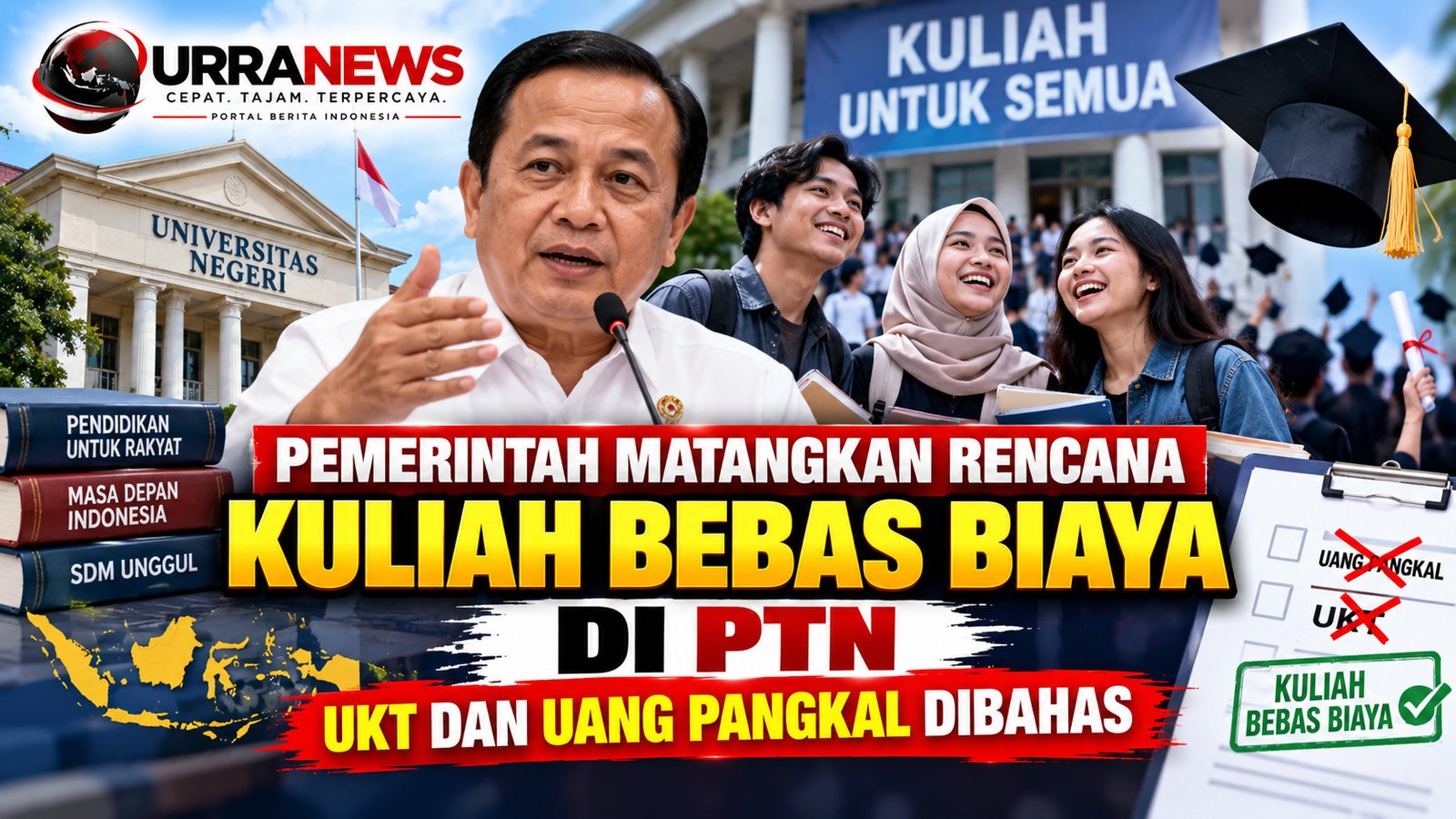 Pemerintah Matangkan Rencana Kuliah Bebas Biaya di PTN, UKT dan Uang Pangkal Dibahas