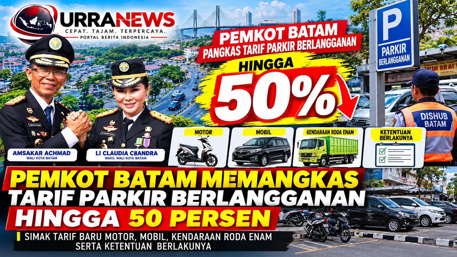 Tarif Parkir Berlangganan Batam Dipangkas 50 Persen, Ini Tarif Barunya