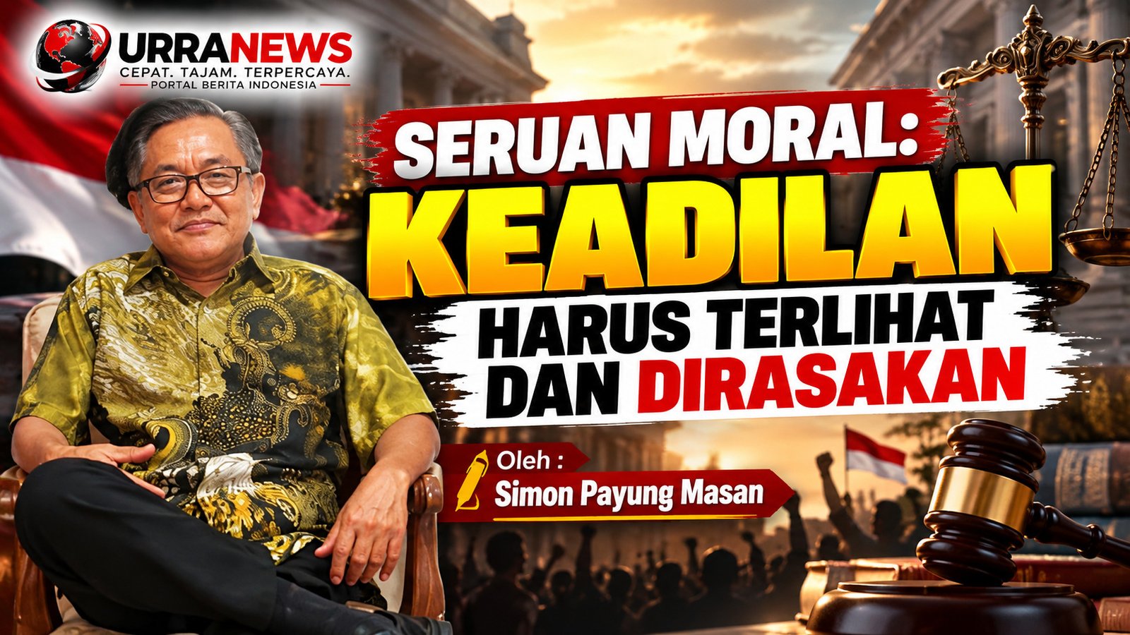 SERUAN MORAL: KEADILAN HARUS TERLIHAT DAN DIRASAKAN Oleh : Simon Payung Masan