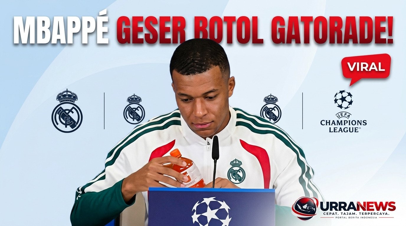 Mbappé Geser Botol Gatorade Dua Kali Saat Konferensi Pers, Aksinya Langsung Bikin Heboh
