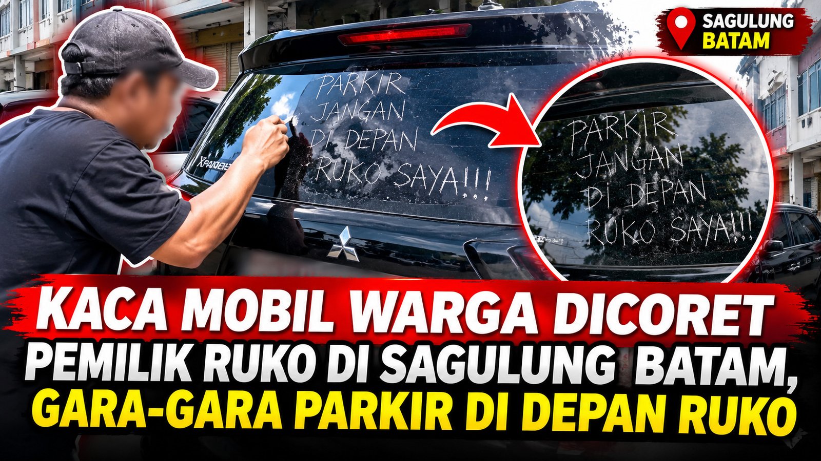 Kaca Mobil Warga Dicoret Pemilik Ruko di Sagulung Batam, Gara-Gara Parkir di Depan Ruko