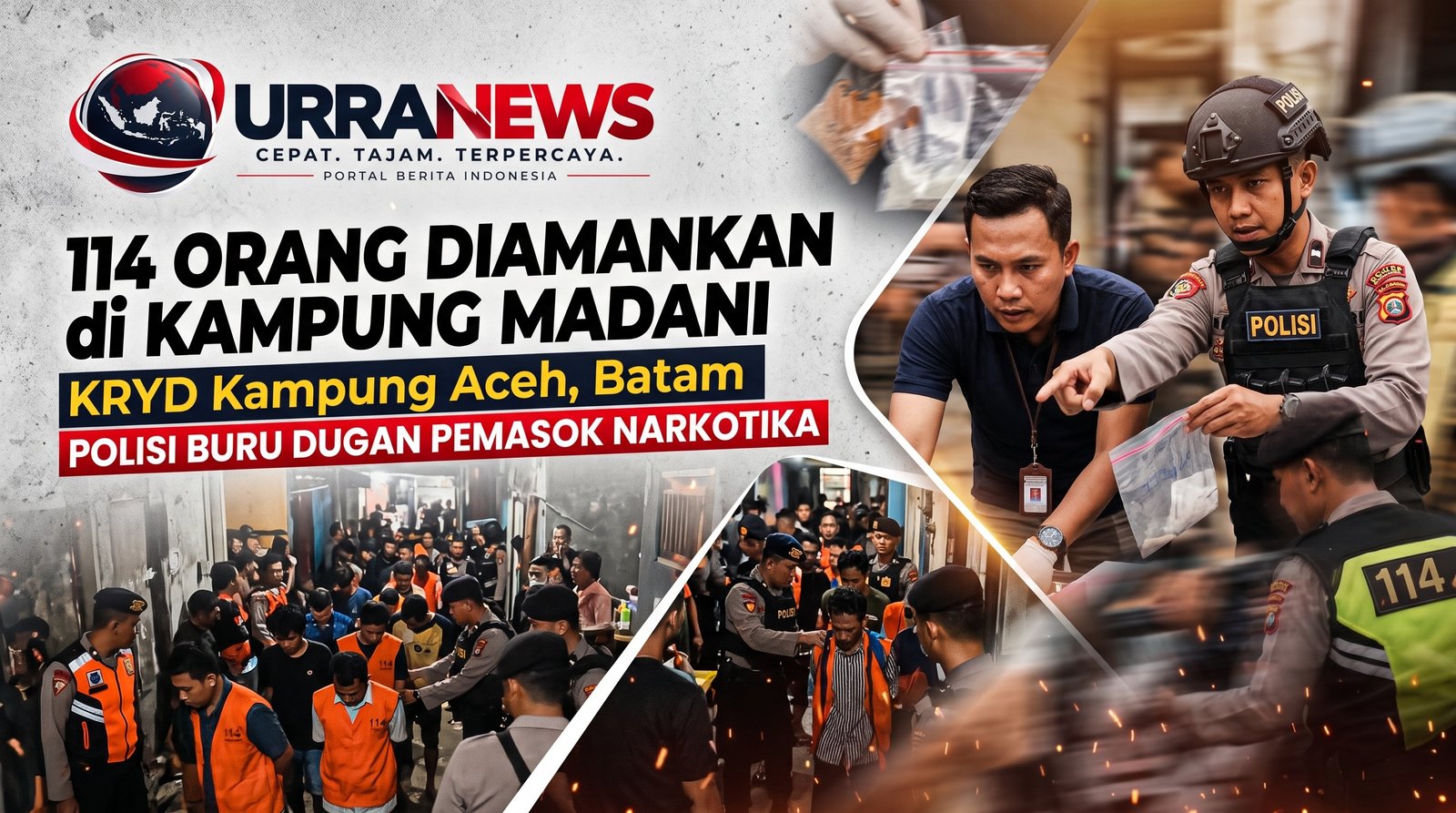 114 Orang Diamankan dalam KRYD di Kampung Madani Batam, Polisi Buru Dugaan Pemasok Narkotika