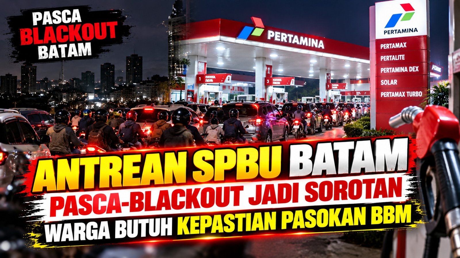 Antrean SPBU Batam Pasca-Blackout Jadi Sorotan, Warga Butuh Kepastian Pasokan BBM