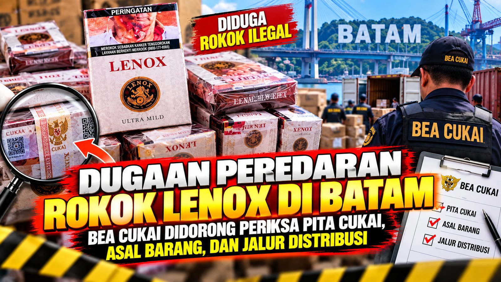 Rokok Lenox Disorot di Batam, Bea Cukai Didorong Periksa Legalitas dan Jalur Distribusi